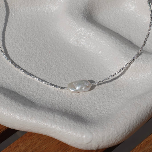Silver Ripple Pearl Necklaces