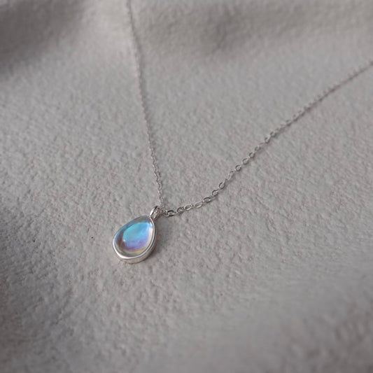 Silver Luminous Droplet Necklace